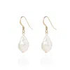 Ella Palm Women's Gold / White Eva Baroque Pearl Gold Drop Earrings