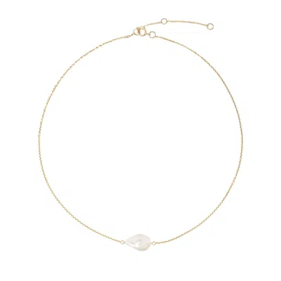 Ella Palm Women's Gold / White Eva Baroque Pearl Gold Fine Necklace