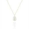Ella Palm Women's Gold / White Gaia Baroque Pearl Gold Necklace