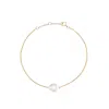 Ella Palm Women's Gold / White Layla Baroque Pearl Gold Fine Bracelet