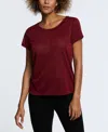 Ella Rafaella Petite Short Sleeve Decorative Trim Top In Purple