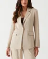 Ella Rafaella Petite Single Breasted Long Sleeve Blazer With Shine In Brown