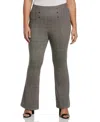 Ella Rafaella Plus Womens High Rise Stretch Bootcut Pants In Stone