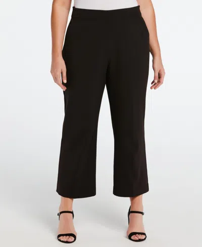 Ella Rafaella Plus Size Cropped Cullotte Pant In Black