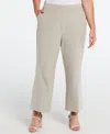 Ella Rafaella Plus Size Wide Leg Cargo Pants In String