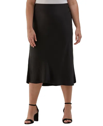 Ella Rafaella Plus Size Shine Midi Bias Skirt