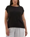 Ella Rafaella Plus Size Sleeveless Tank Top In Black