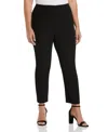 Ella Rafaella Plus Womens High Rise Ankle Straight Leg Pants In Black