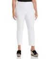 Ella Rafaella Plus Womens High Rise Ankle Straight Leg Pants In White
