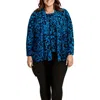 Ella Rafaella Womens Printed Recycled Polyester Cardigan Sweater In Blue