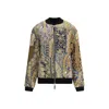 Ella Multicolored Patchwork Jacket Belted Waist In Animal Print