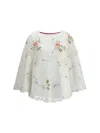 Ella Flared Sleeves Blouse In White