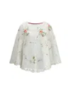 Ella Flared Sleeves Blouse In White
