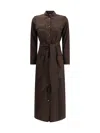 Ella Silk Dress In Brown