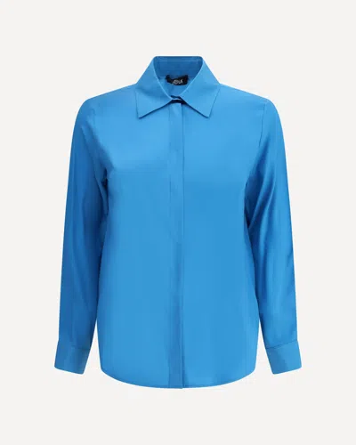 Ella Silk Shirt In Blue