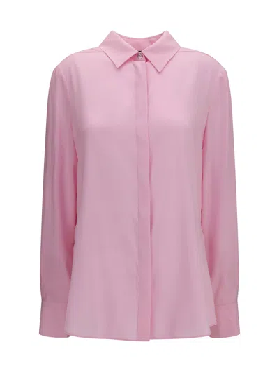 Ella Silk With Back Gathering Shirt In Pink