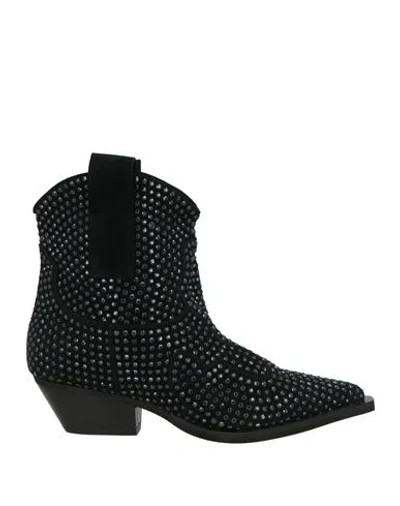 Ella Woman Ankle Boots Black Size 7 Leather