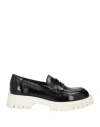 ELLA ELLA WOMAN LOAFERS BLACK SIZE 7 LEATHER