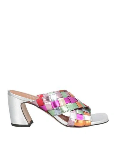 Ella Woman Sandals Fuchsia Size 8 Leather In Multi