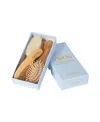 Ellaola Unisex 3-piece Bamboo Brush & Comb Set - Baby In Brown
