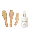 Ellaola Unisex Brush & Oil Cradle Cap Duo (2 Pieces) - Baby In Brown