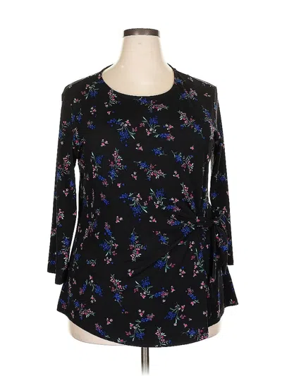 Pre-owned Elle 3/4 Sleeve Blouse In Black