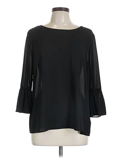 Pre-owned Elle 3/4 Sleeve Blouse In Black