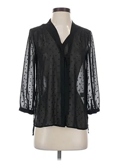 Pre-owned Elle 3/4 Sleeve Blouse In Black