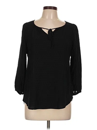 Pre-owned Elle 3/4 Sleeve Blouse In Black