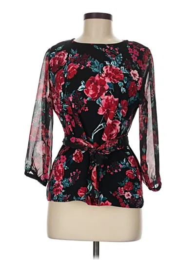 Pre-owned Elle 3/4 Sleeve Blouse In Black