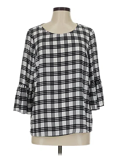 Pre-owned Elle 3/4 Sleeve Blouse In Black