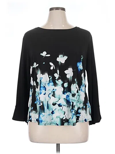Pre-owned Elle 3/4 Sleeve Blouse In Black