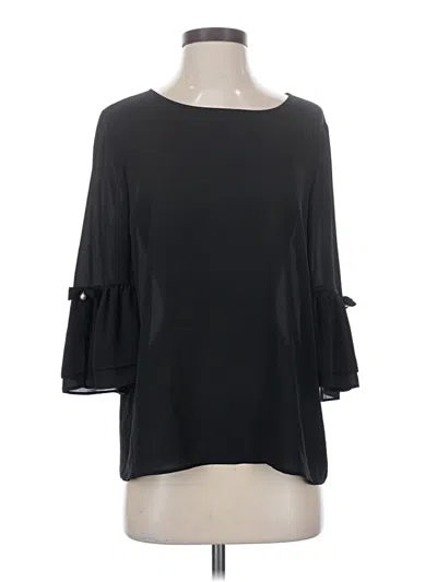 Pre-owned Elle 3/4 Sleeve Blouse In Black