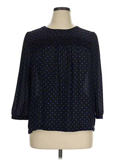 Pre-owned Elle 3/4 Sleeve Blouse In Blue