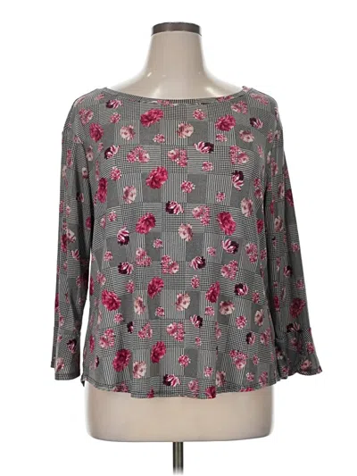 Pre-owned Elle 3/4 Sleeve Blouse In Gray