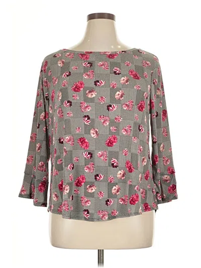 Pre-owned Elle 3/4 Sleeve Blouse In Gray