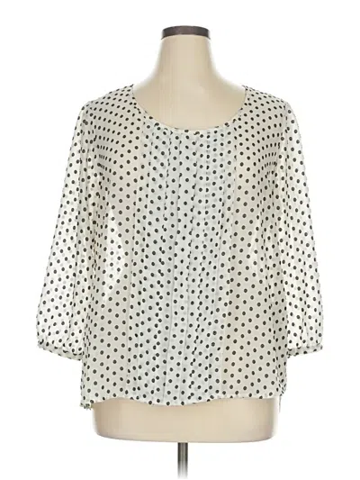 Pre-owned Elle 3/4 Sleeve Blouse In Ivory
