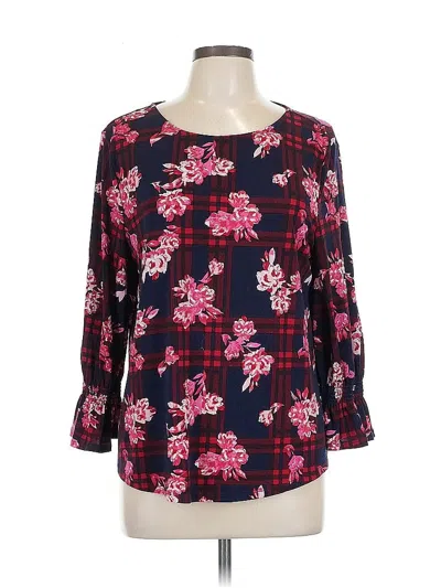 Pre-owned Elle 3/4 Sleeve Blouse In Pink