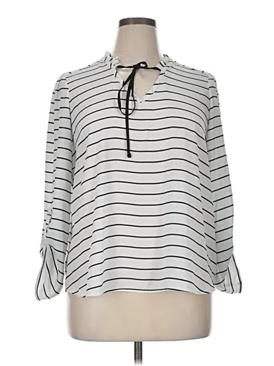 Pre-owned Elle 3/4 Sleeve Blouse In Silver