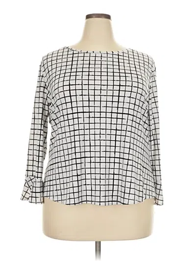 Pre-owned Elle 3/4 Sleeve Blouse In Silver