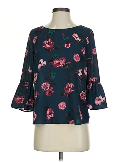 Pre-owned Elle 3/4 Sleeve Blouse In Teal
