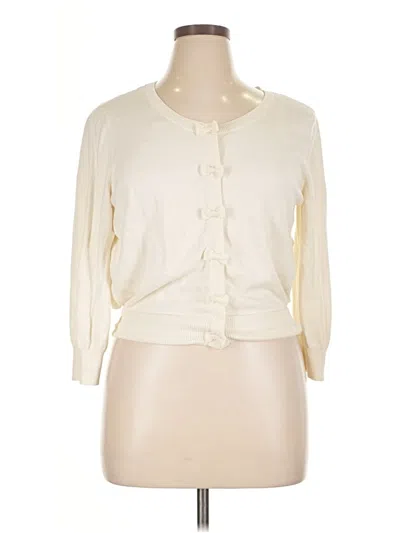 Pre-owned Elle 3/4 Sleeve Blouse In White