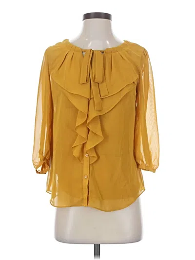 Pre-owned Elle 3/4 Sleeve Blouse In Yellow