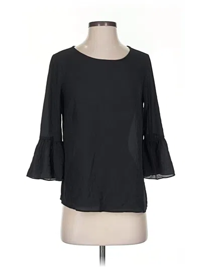 Pre-owned Elle 3/4 Sleeve Top Black Boatneck Tops