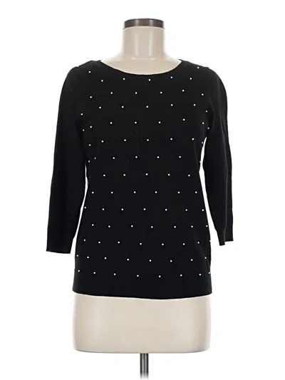 Pre-owned Elle 3/4 Sleeve Top Black Boatneck Tops