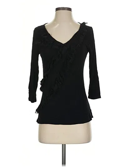 Pre-owned Elle 3/4 Sleeve Top Black Sweetheart Neckline Tops