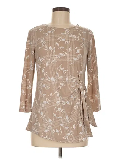 Pre-owned Elle 3/4 Sleeve T-shirt In Brown