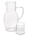 Elle Bedroom Pitcher & Glass Set In Transparent