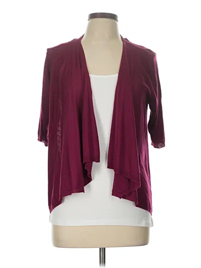 Pre-owned Elle Cardigan Sweater In Burgundy