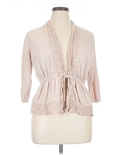 Pre-owned Elle Cardigan Sweater In Tan